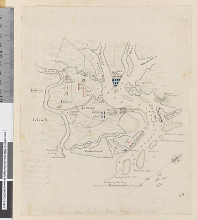 Page 37b Map of Charlestown and state of the Kings troops, March 11 1780 by William Hodges